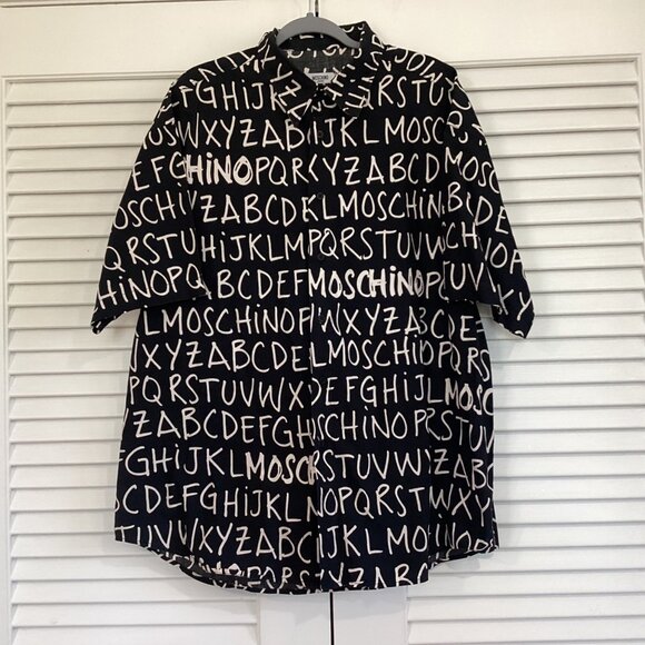 Moschino Jeans Alphabet Print Mens Shirt XXL Y2k Iconic 2000's Vintage - Picture 8 of 10